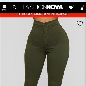 Olive green super high waist denim skinnies